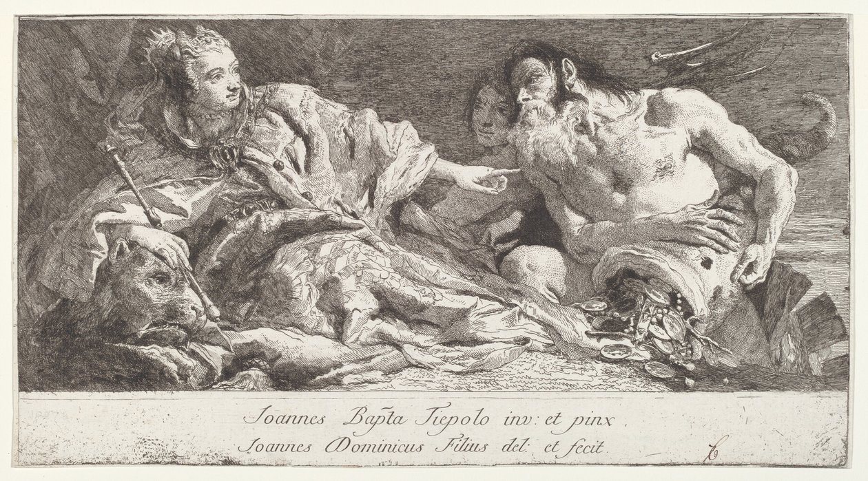 Venetsia vastaanottaa Neptunuksen kunnianosoituksen tekijältä after Giovanni Battista Tiepolo Giovanni Domenico Tiepolo