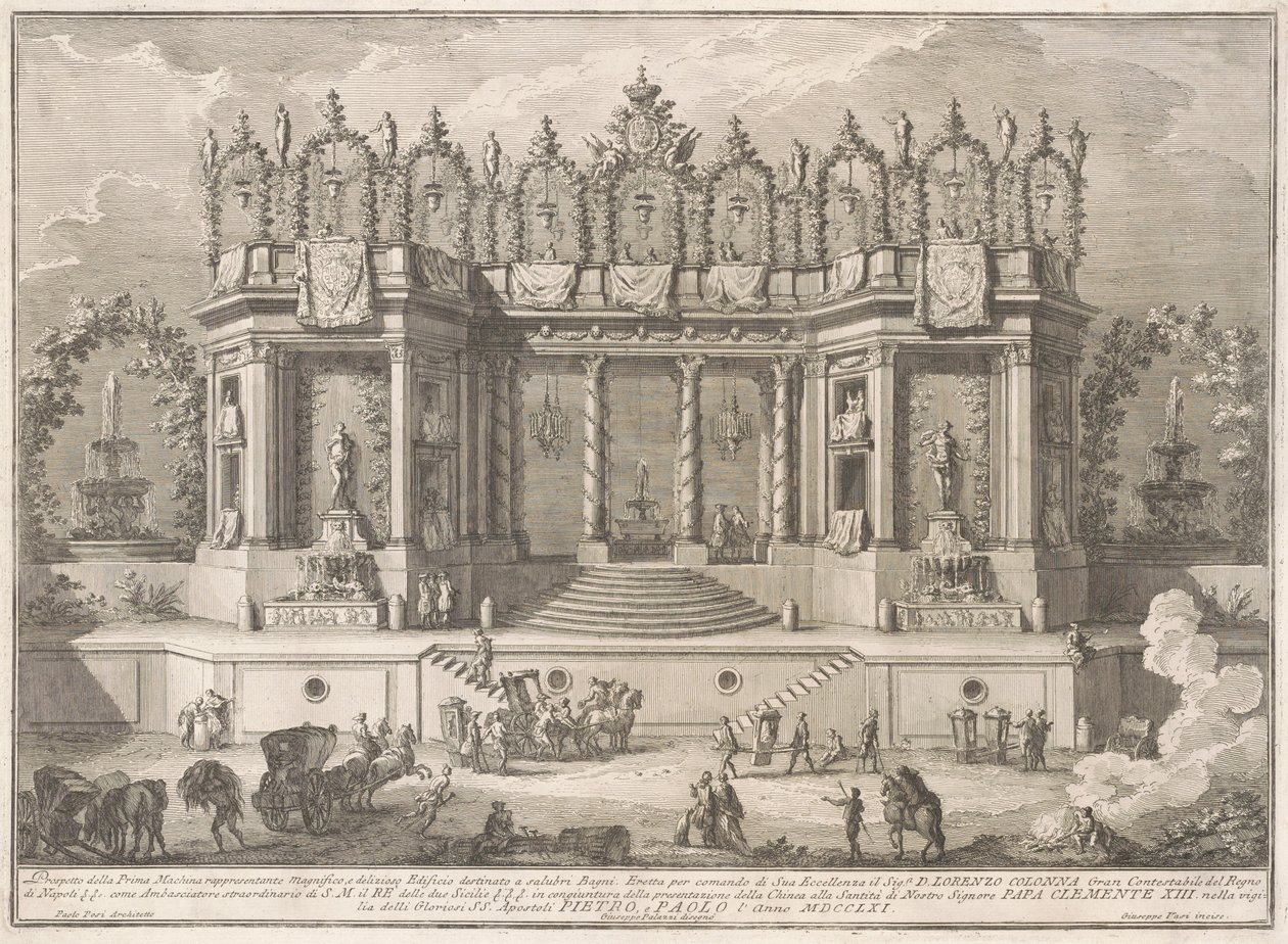 Prima Macchina Chinealle vuodelta 1761: Terveelliset kylpylät tekijältä after Giuseppe Palazzi Giuseppe Vasi after Paolo Posi