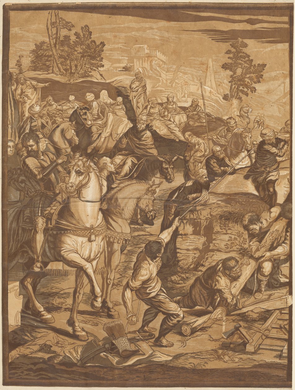 Ristiinnaulitseminen (vasen paneeli) tekijältä after Jacopo Tintoretto John Baptist Jackson