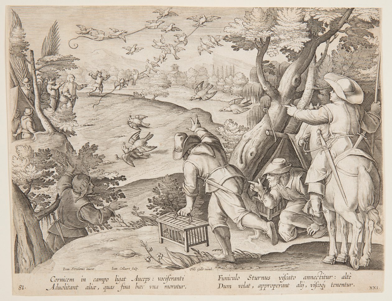 Fowling tekijältä after Jan van der Straet, called Stradanus
