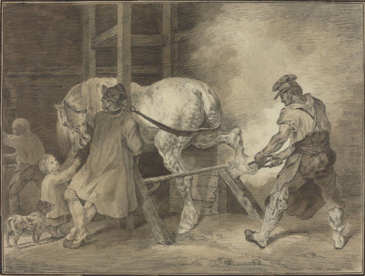 Sepän myymälä tekijältä after Léon Cogniet after Théodore Gericault