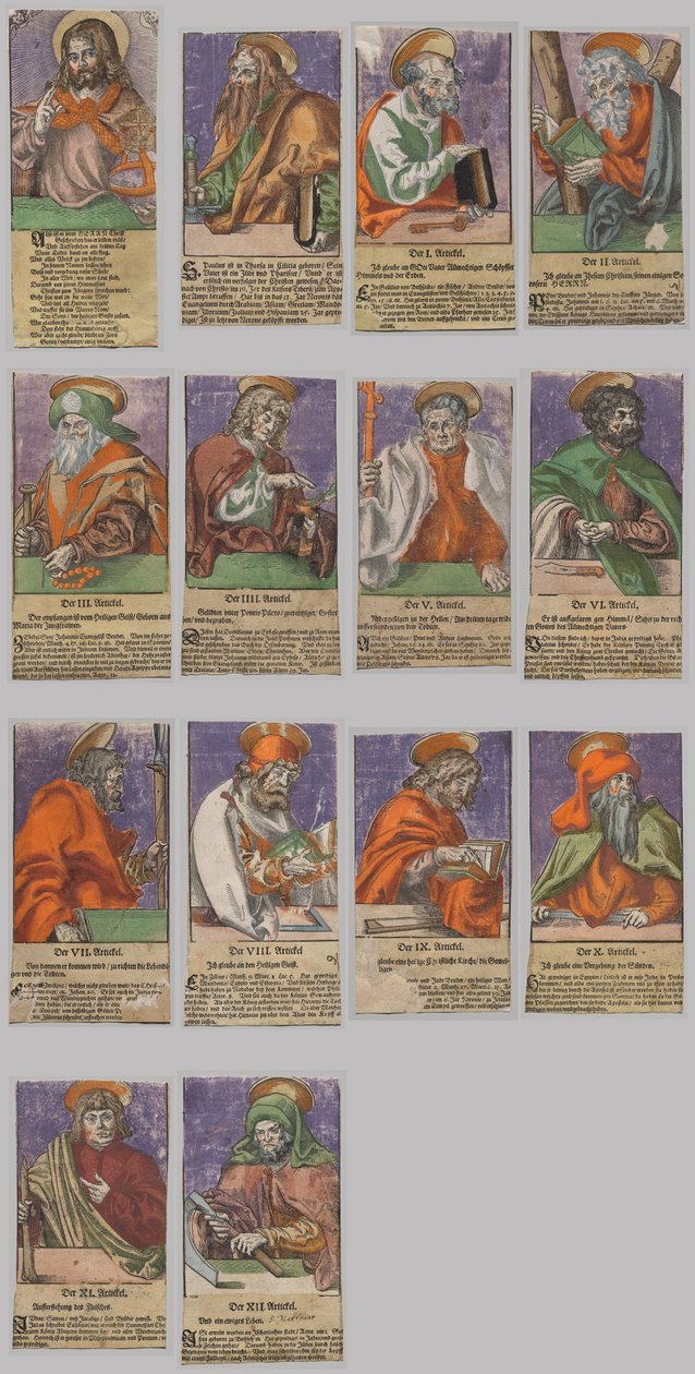 Kristus, kaksitoista apostolia ja pyhä Paavali tekijältä after Lucas Cranach the Elder