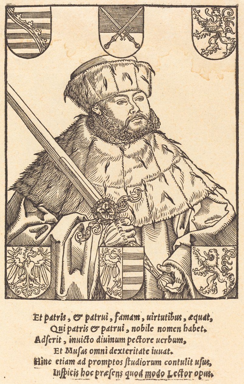 John Frederic Magnanimous, vaalivaatteissa [oikealla] tekijältä after Lucas Cranach the Younger