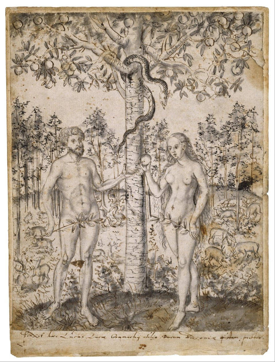 Ihmisen syntiinlankeemus tekijältä after Lucas Cranach the Younger
