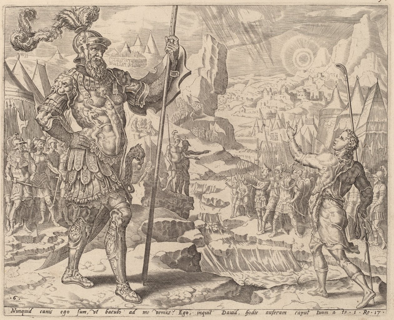 Daavid tapaa Goljatin tekijältä after Maerten van Heemskerck