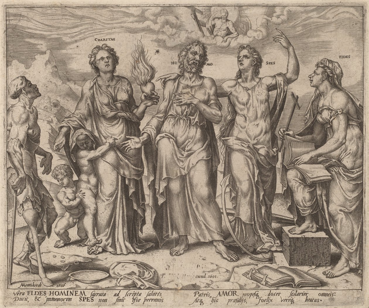 Mies uskon, toivon ja rakkauden avustamana tekijältä after Maerten van Heemskerck