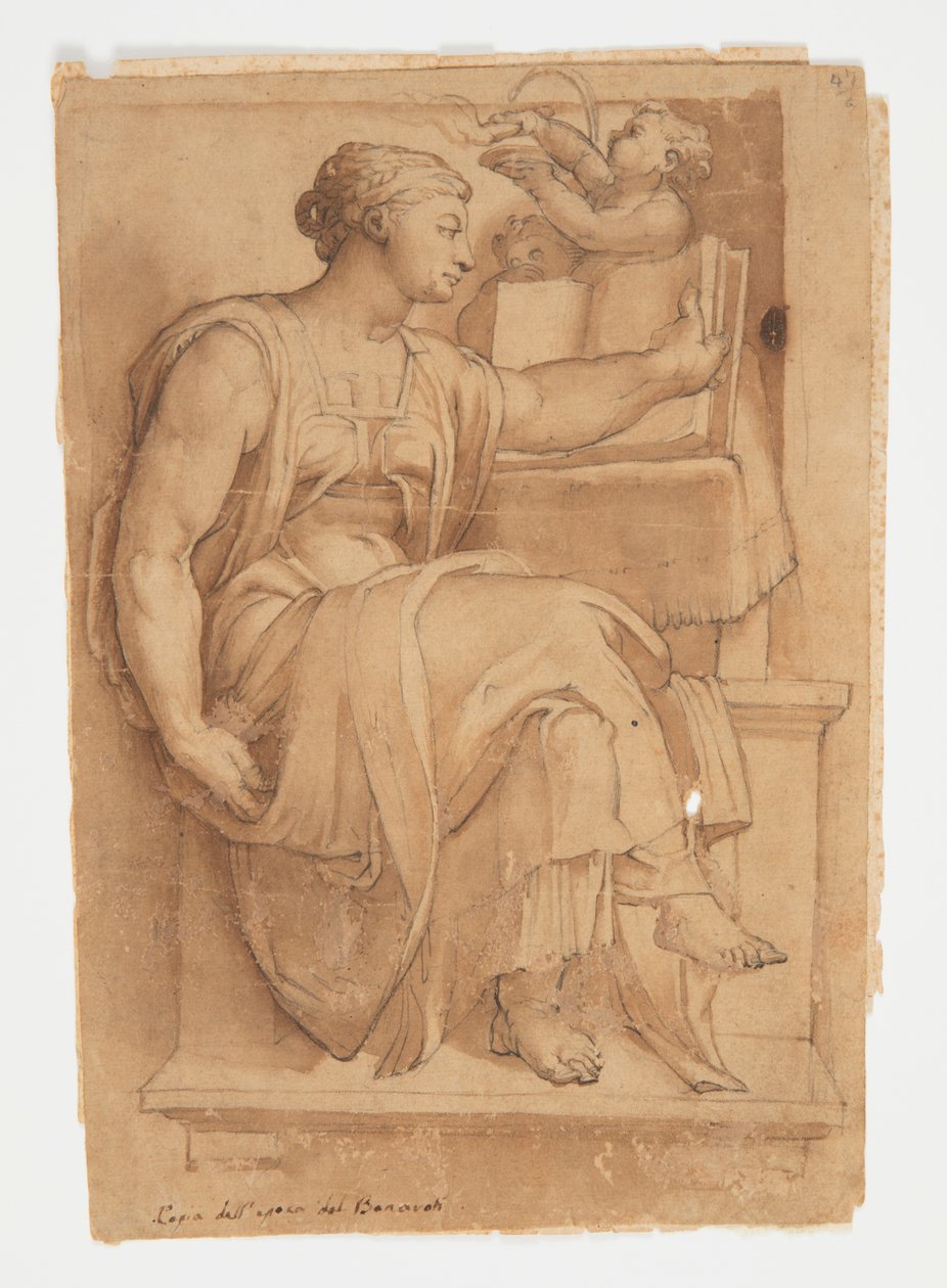 Erythean Sibyl Sikstuksen kappelin katosta Michelangelon mukaan tekijältä after Michelangelo Buonarroti