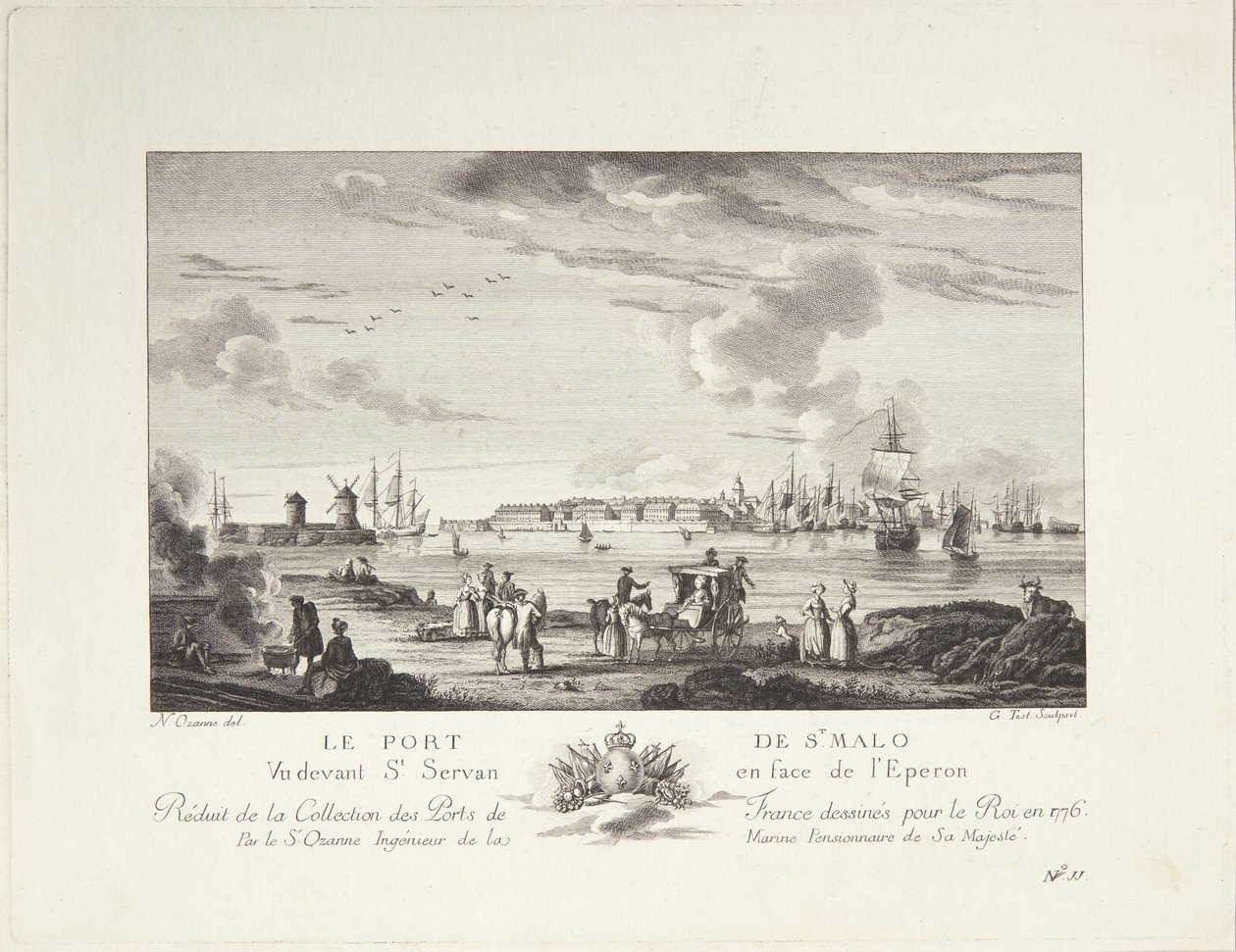 Saint Malon satama (Le port de St. Malo) tekijältä after Nicolas Marie Ozanne