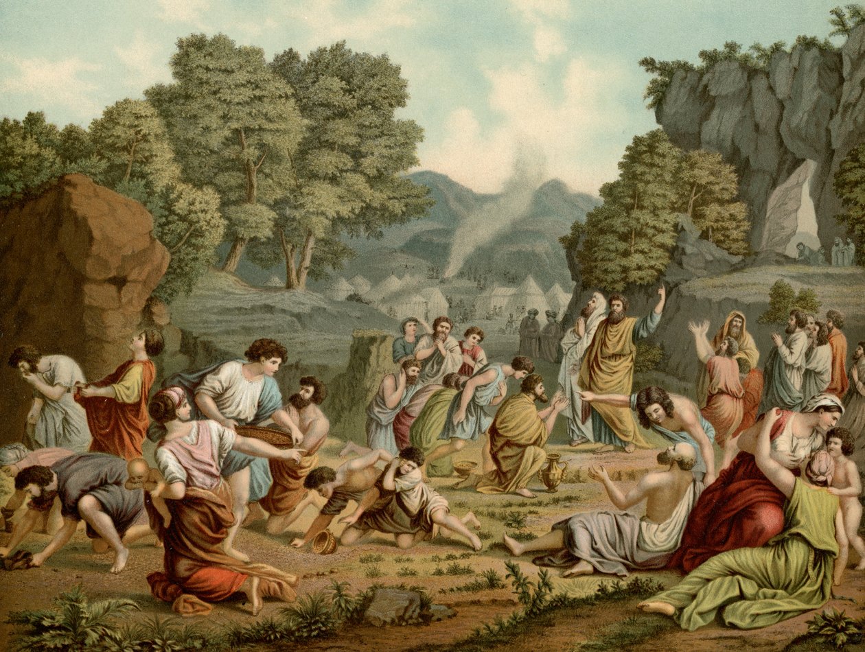 Mannan kerääminen aavikolla tekijältä after Nicolas Poussin