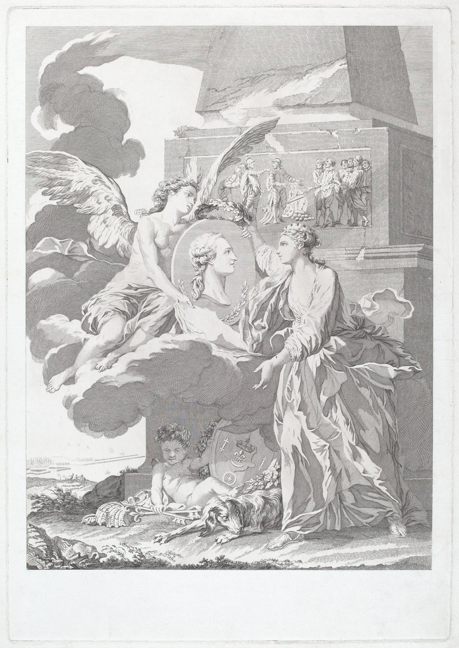Pierre Buirette de Belloyn allegorinen muotokuva tekijältä after Nicolas René Jollain Louis Simon Lempereur