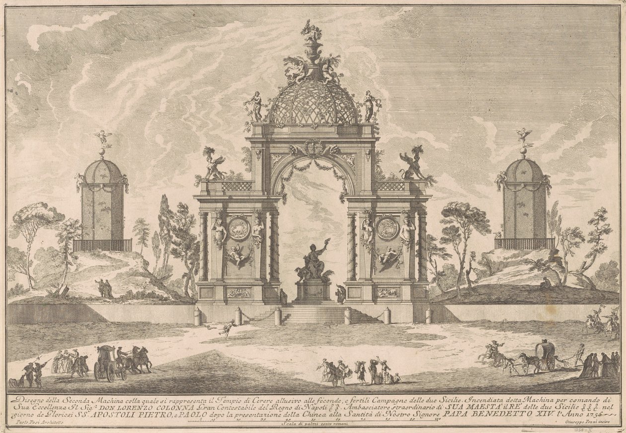 Chinean Seconda Macchina 1756: Ceresin temppeli tekijältä after Paolo Posi Giuseppe Pozzi