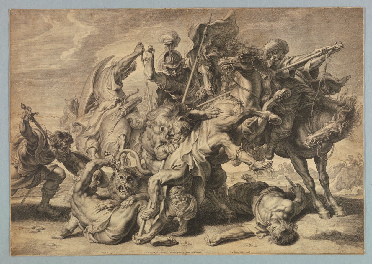 Suuri leijonametsästys tekijältä after Peter Paul Rubens