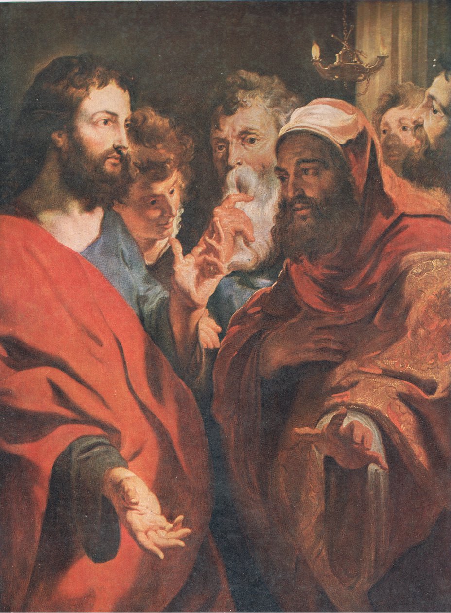 Jeesus opettaa Nikodeemusta, Bibbys Annual, 1916-17. tekijältä after Peter Paul Rubens