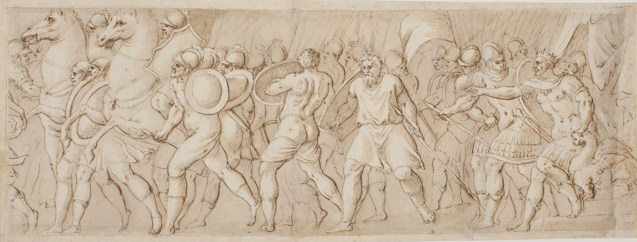 Sabiininaisten raiskaus, oikea puolisko tekijältä after Polidoro da Caravaggio
