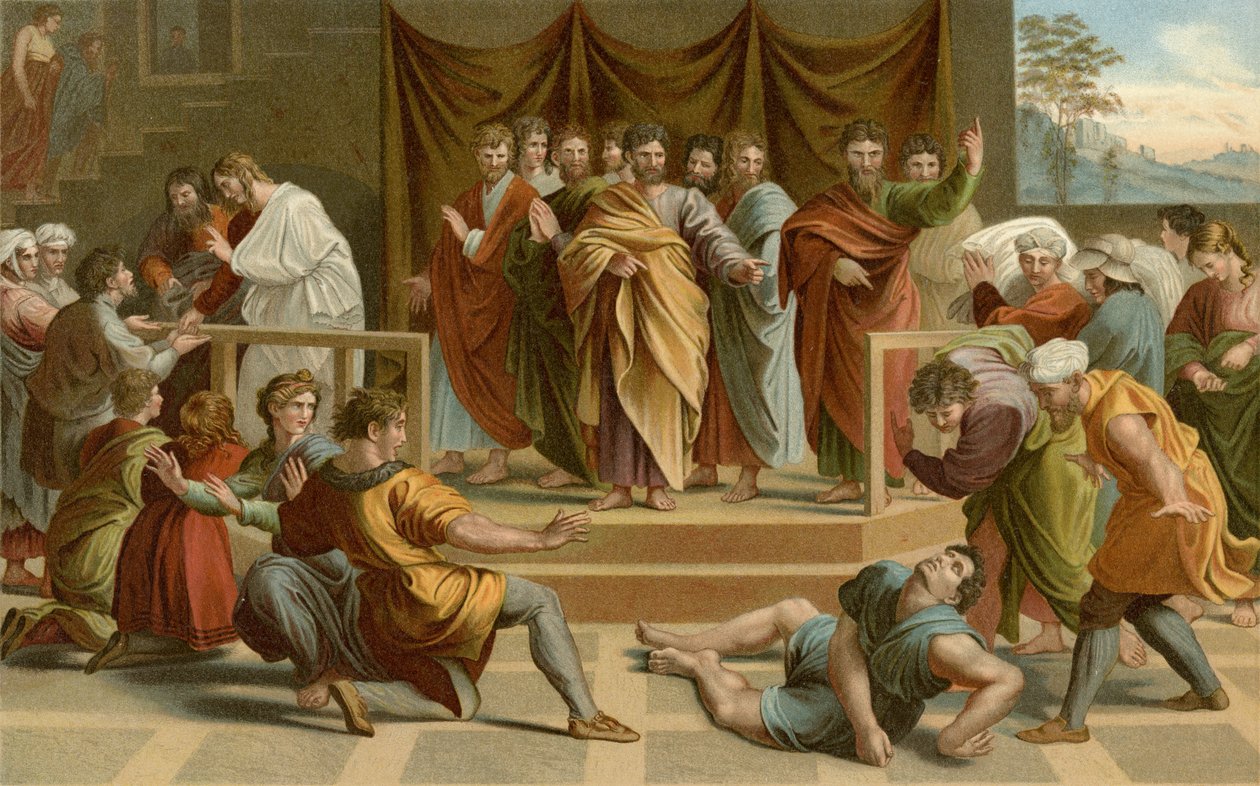 Ananiaksen kuolema tekijältä after Raphael