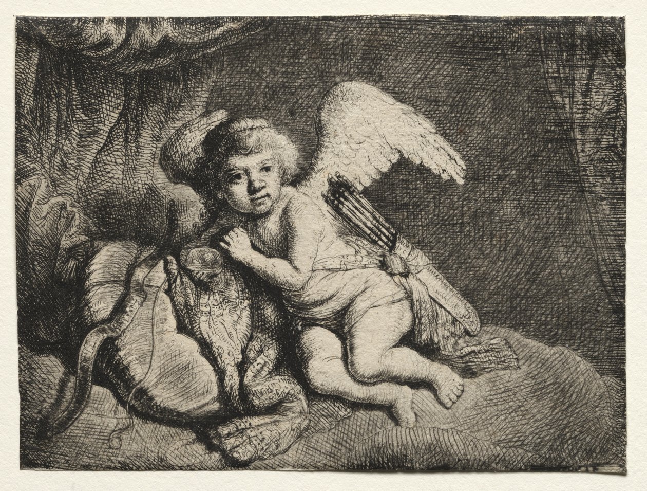Cupid lepää tekijältä after Rembrandt van Rijn