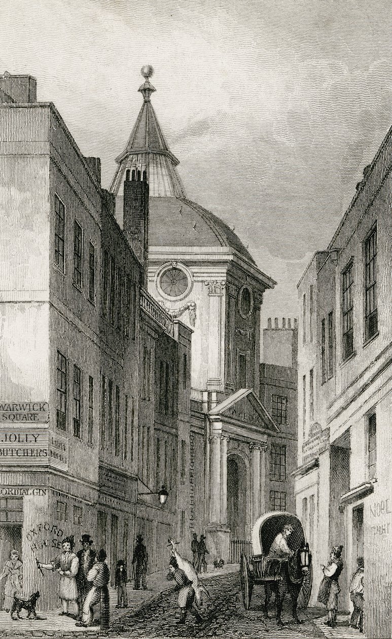 Physicians College, Warwick Lane, 1830 tekijältä Thomas Hosmer after Shepherd