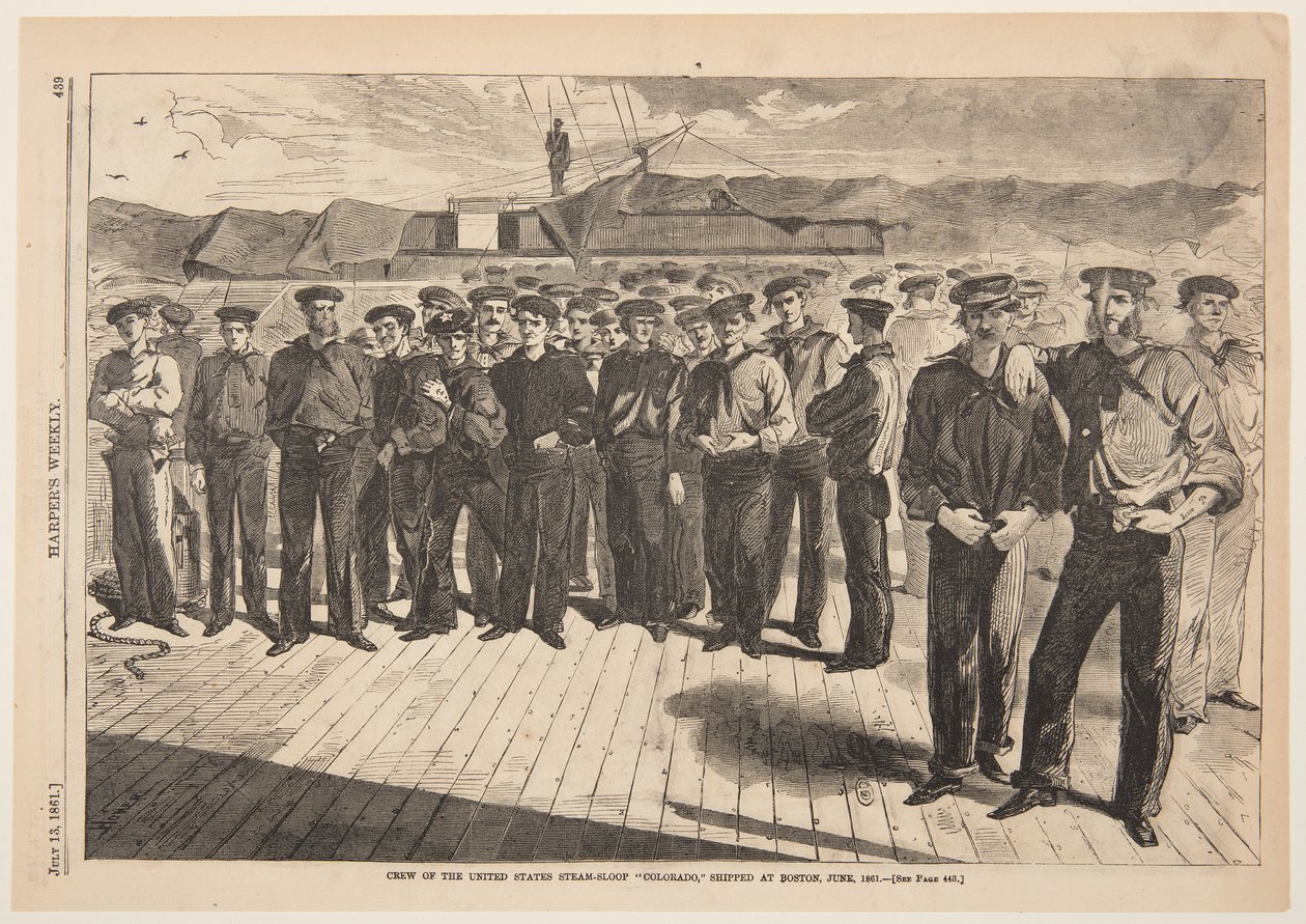 US Steam-sloopin "Colorado" miehistö, lähetetty Bostonissa, kesäkuussa 1861, Harper