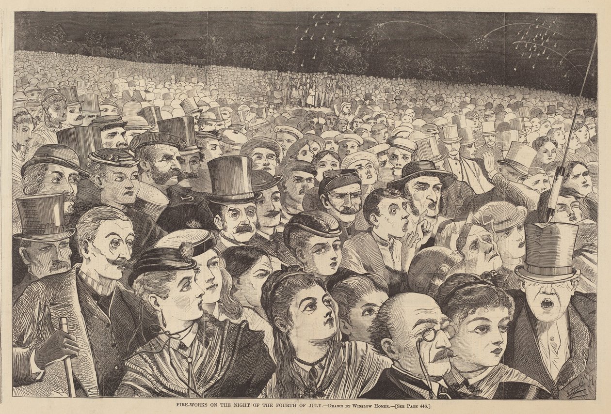Ilotulitus heinäkuun neljännen yönä tekijältä after Winslow Homer