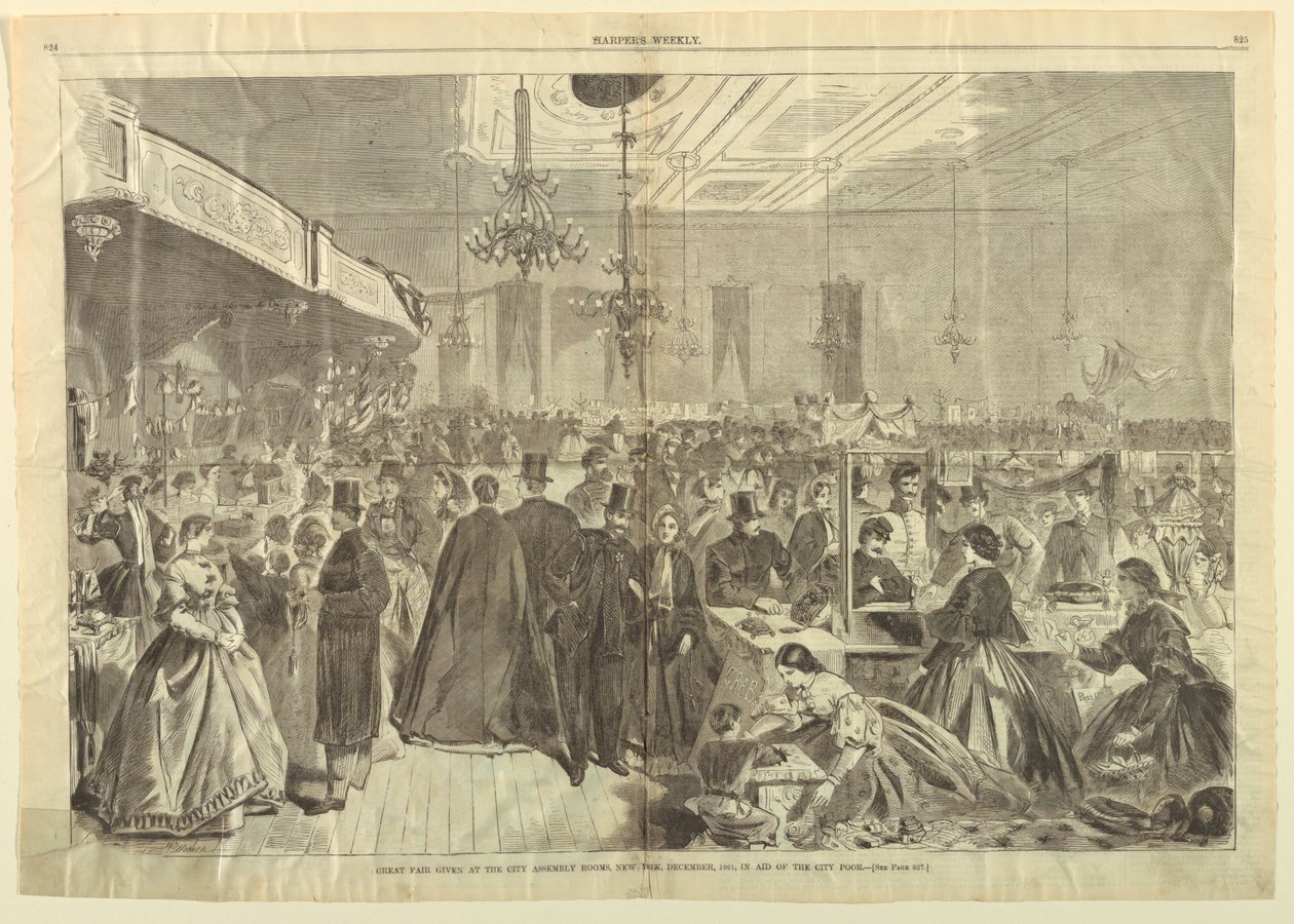 Great Fair pidetty City Assembly Roomsissa, New Yorkissa, joulukuussa 1861, julkaisussa Aid of City Poor, Harper