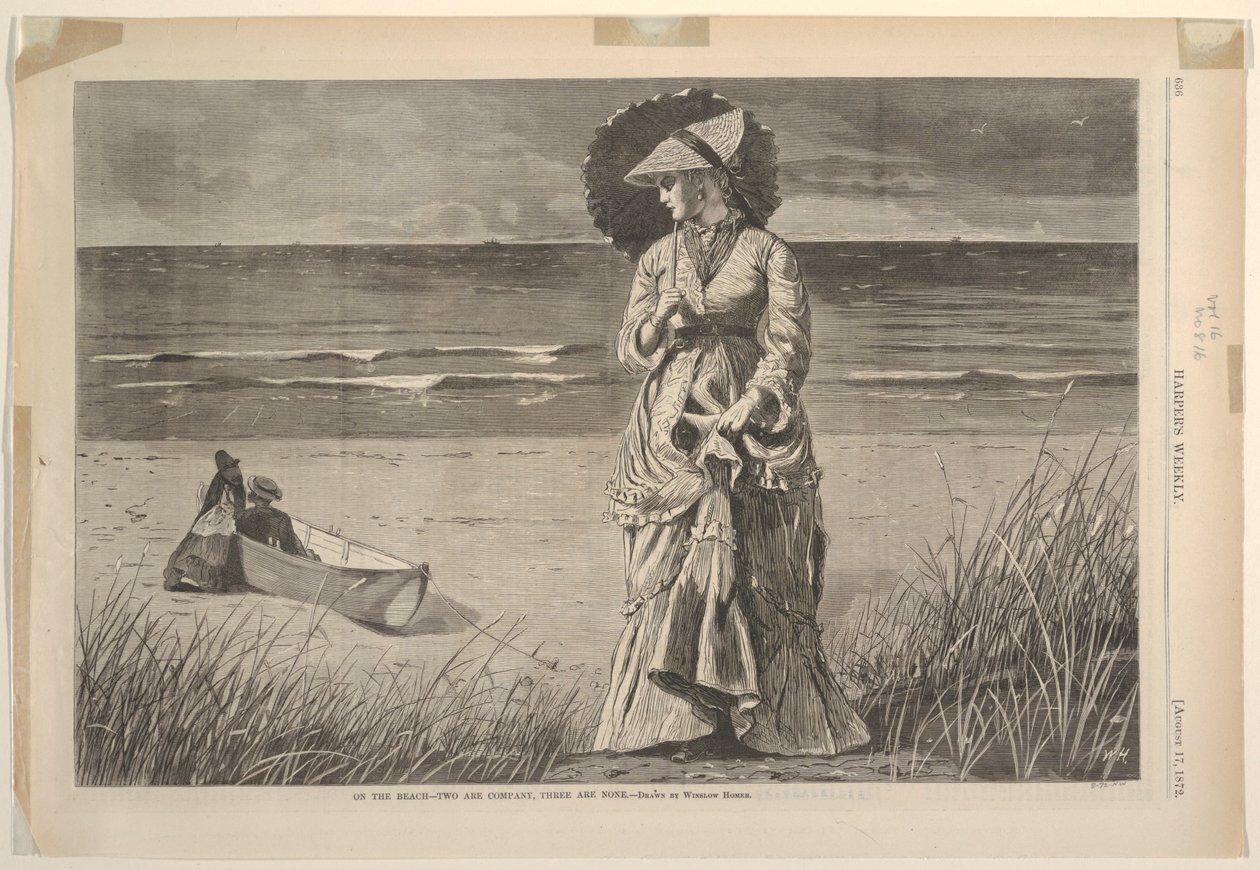"Rannalla kaksi on seuraa, kolme ei ole mitään" tekijältä after Winslow Homer