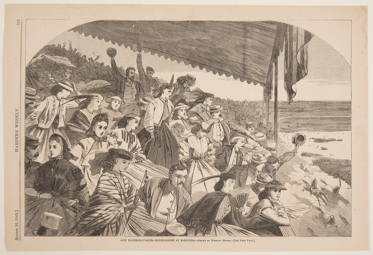 Juomapaikkamme – hevoskilpailut Saratogassa tekijältä after Winslow Homer