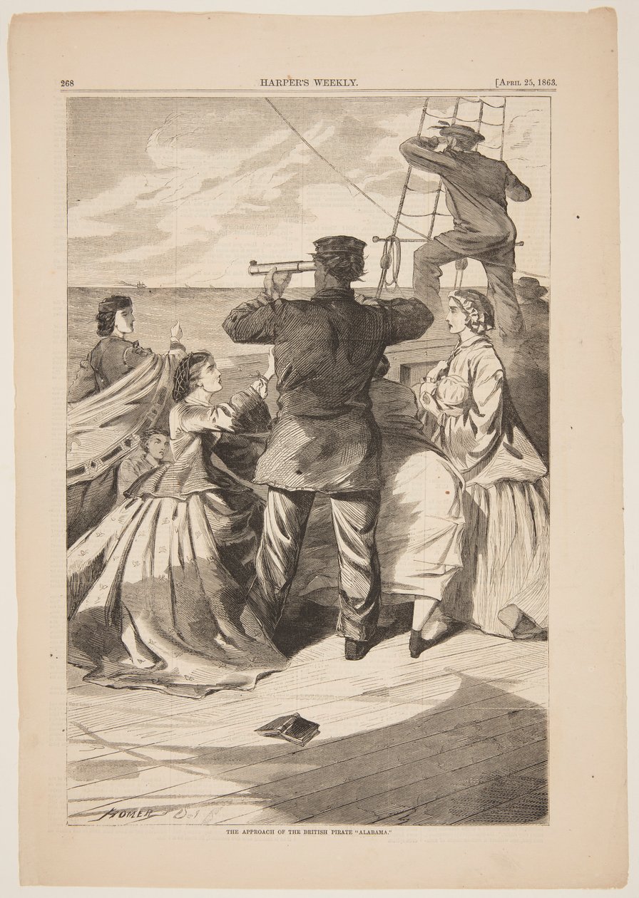 Brittiläisen merirosvon "Alabama" lähestymistapa tekijältä after Winslow Homer