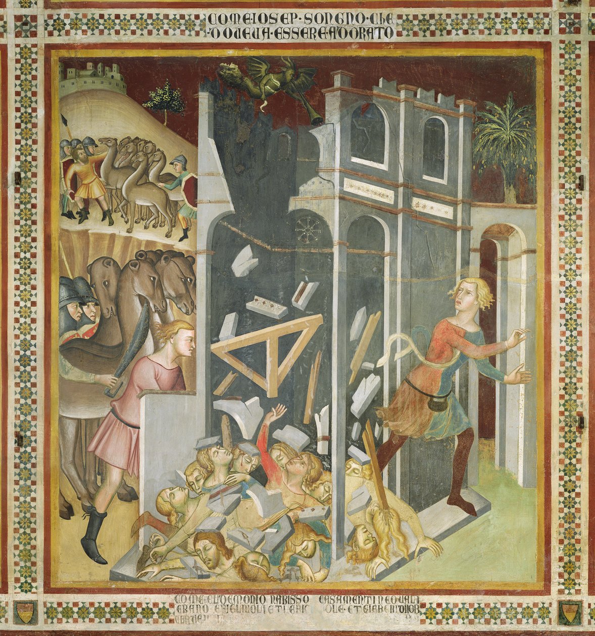 Jobin talon tuhoaminen ja hänen laumansa varastaminen saabien toimesta, 1356-1356 tekijältä also Manfredi de Battilori Bartolo di Fredi