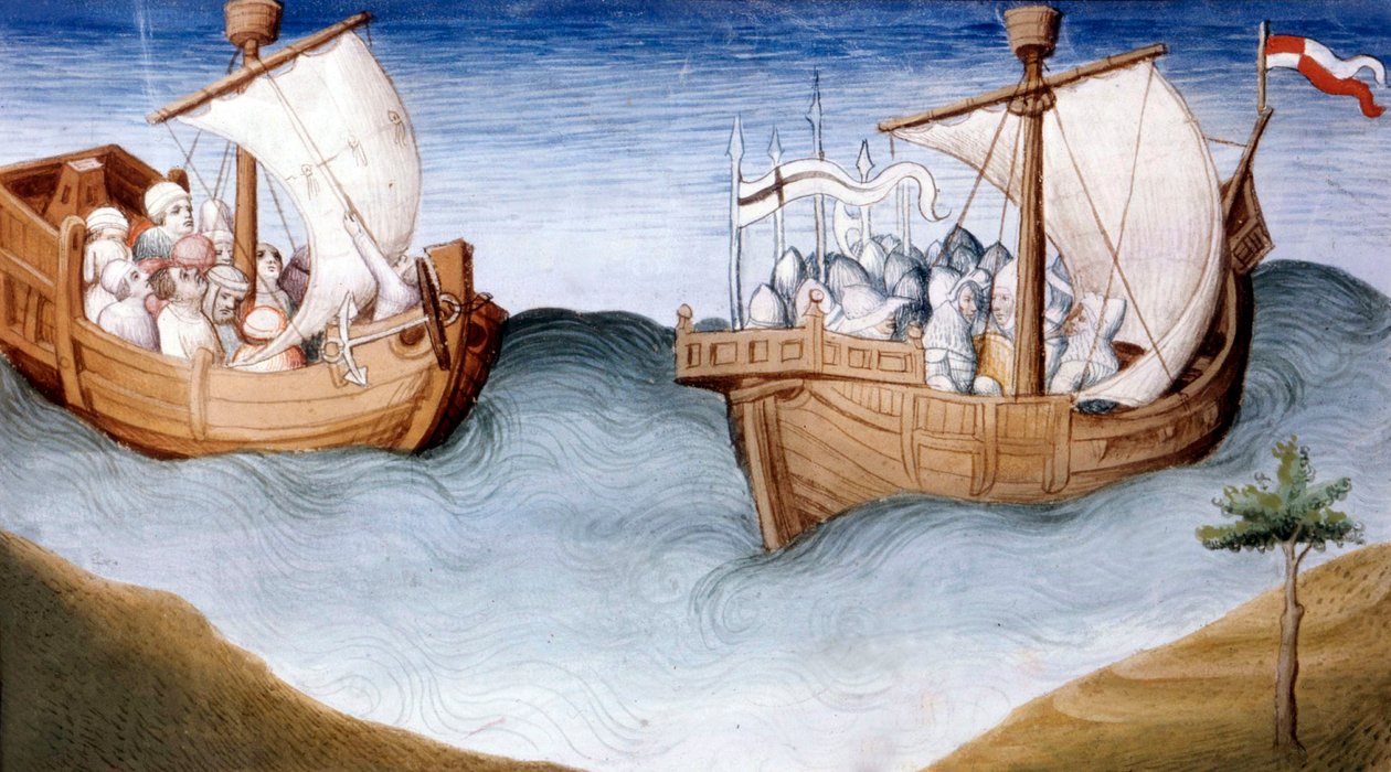 Ms Fr 2810, Ristiretkeläisten laivasto, Livre des merveilles, n. 1410-1212 (tempera vellum) tekijältä and workshop Boucicaut Master