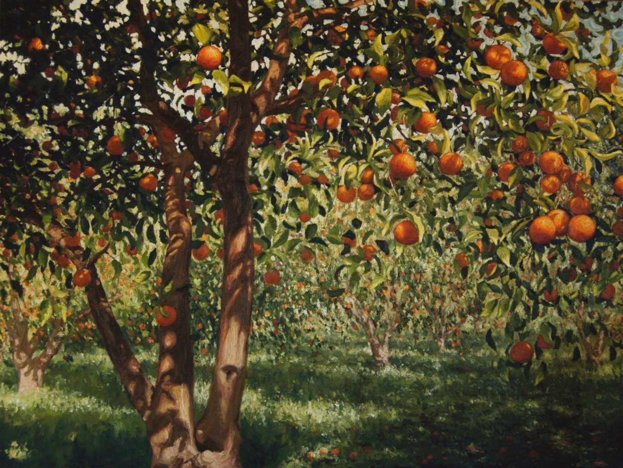 Hiljaisuus appelsiinien alla II, 2012, öljy kankaalle tekijältä angus hampel