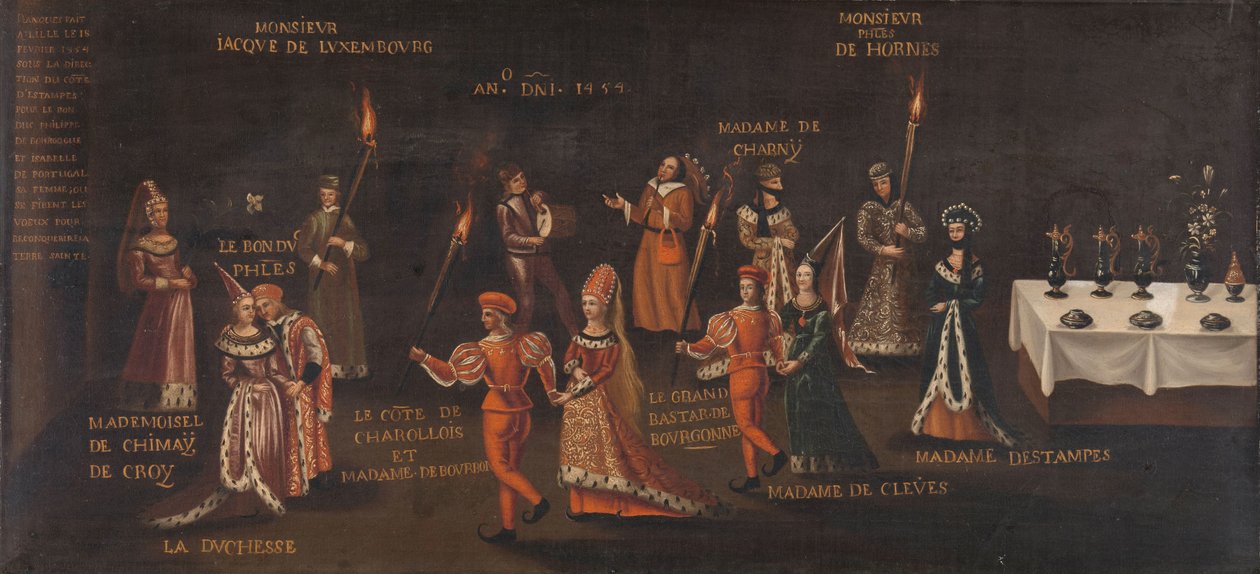 Fasaanin lupaus (Philip the Good ja Isabella Fasaaninjuhlassa Lillessä vuonna 1454) tekijältä anonymous (copy after)