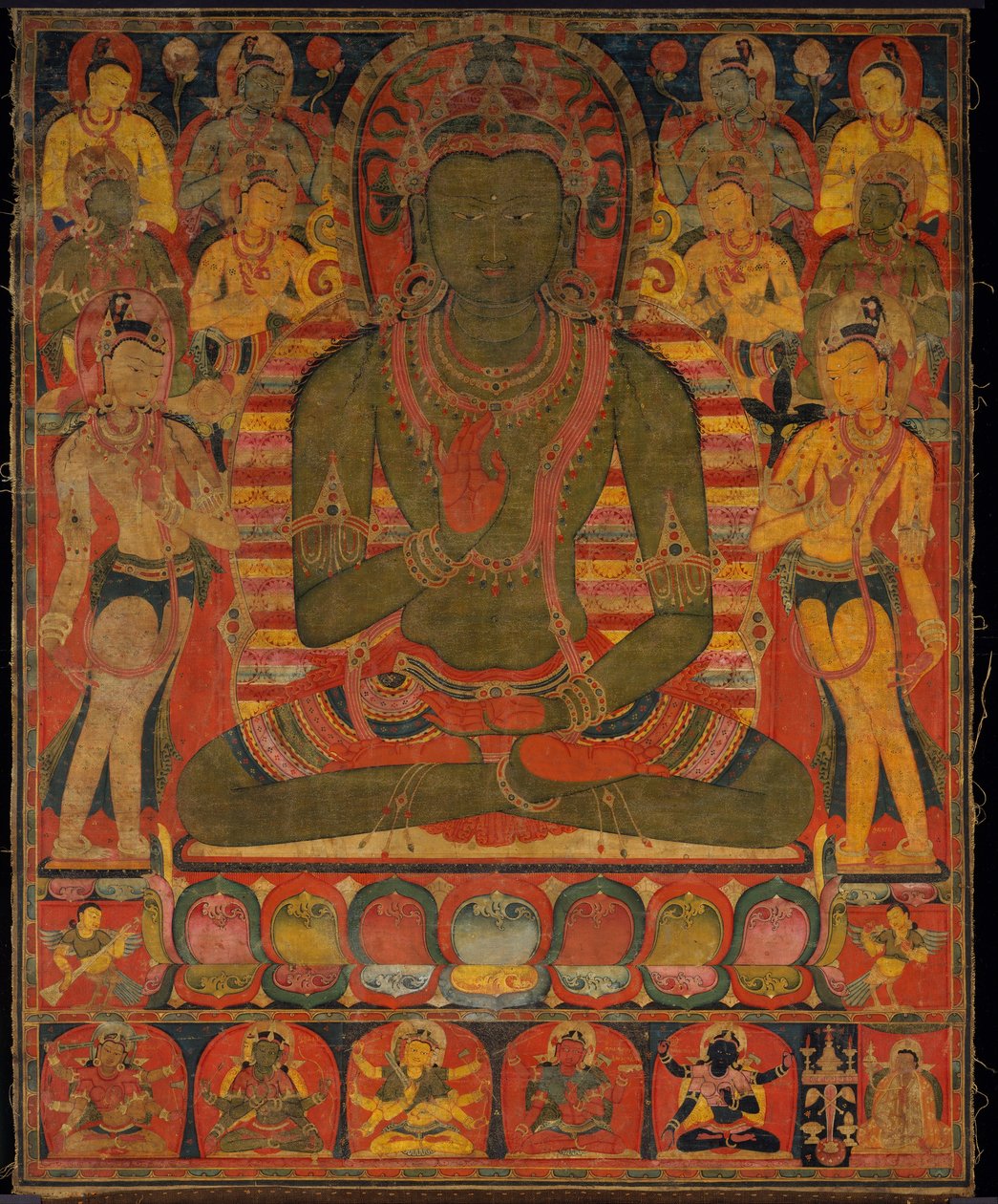 Buddha Amoghasiddhi ja kahdeksan bodhisattvaa tekijältä anonymous 