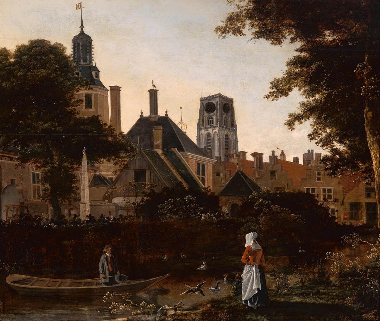 Hollanti: Stadsgezicht te Rotterdam met de Sint Laurenstoren Näkymä Rotterdamista, jossa on Pyhän Laurenskerkin torni. tekijältä anonymous 