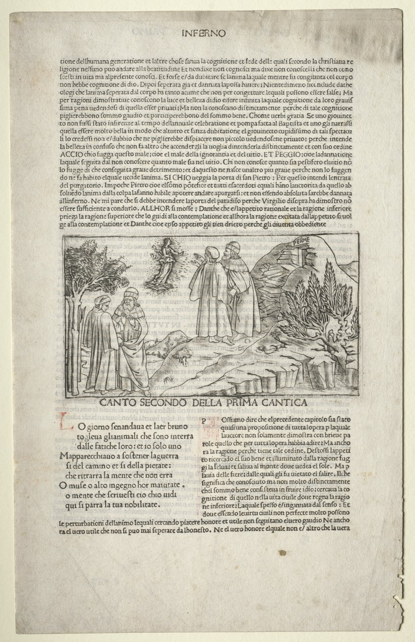 Dante ja Virgil Beatricen näyn kanssa tekijältä attributed to Baccio Baldini (Italian, c. 1436 1487)