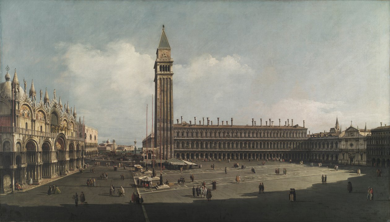 Piazza San Marco, Venetsia tekijältä attributed to Bernardo Bellotto