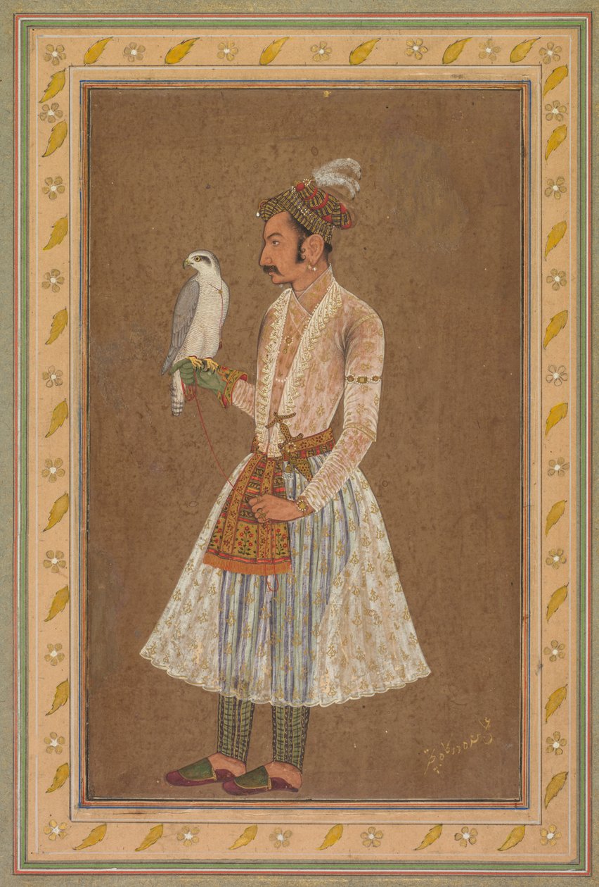 Nurpurin Raja Jagat Singhin muotokuva (hallitsi 1618-46) tekijältä attributed to Bichitr