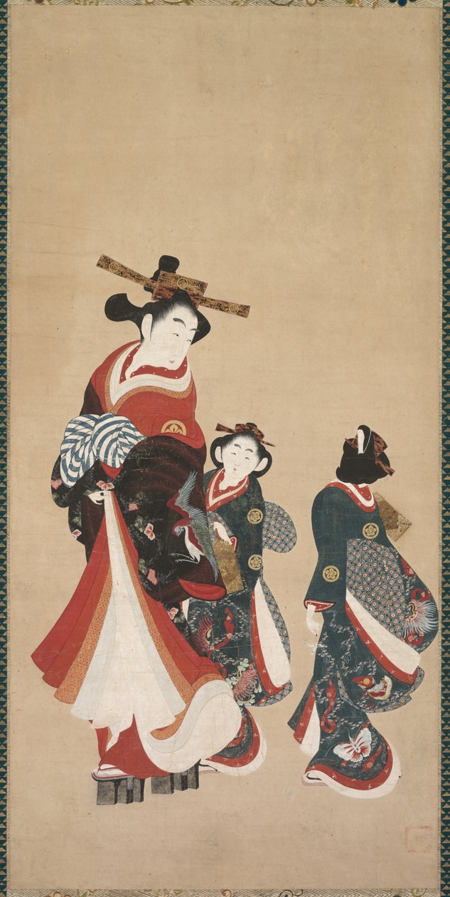Kurtisaani ja hoitajat tekijältä attributed to Engetsudō