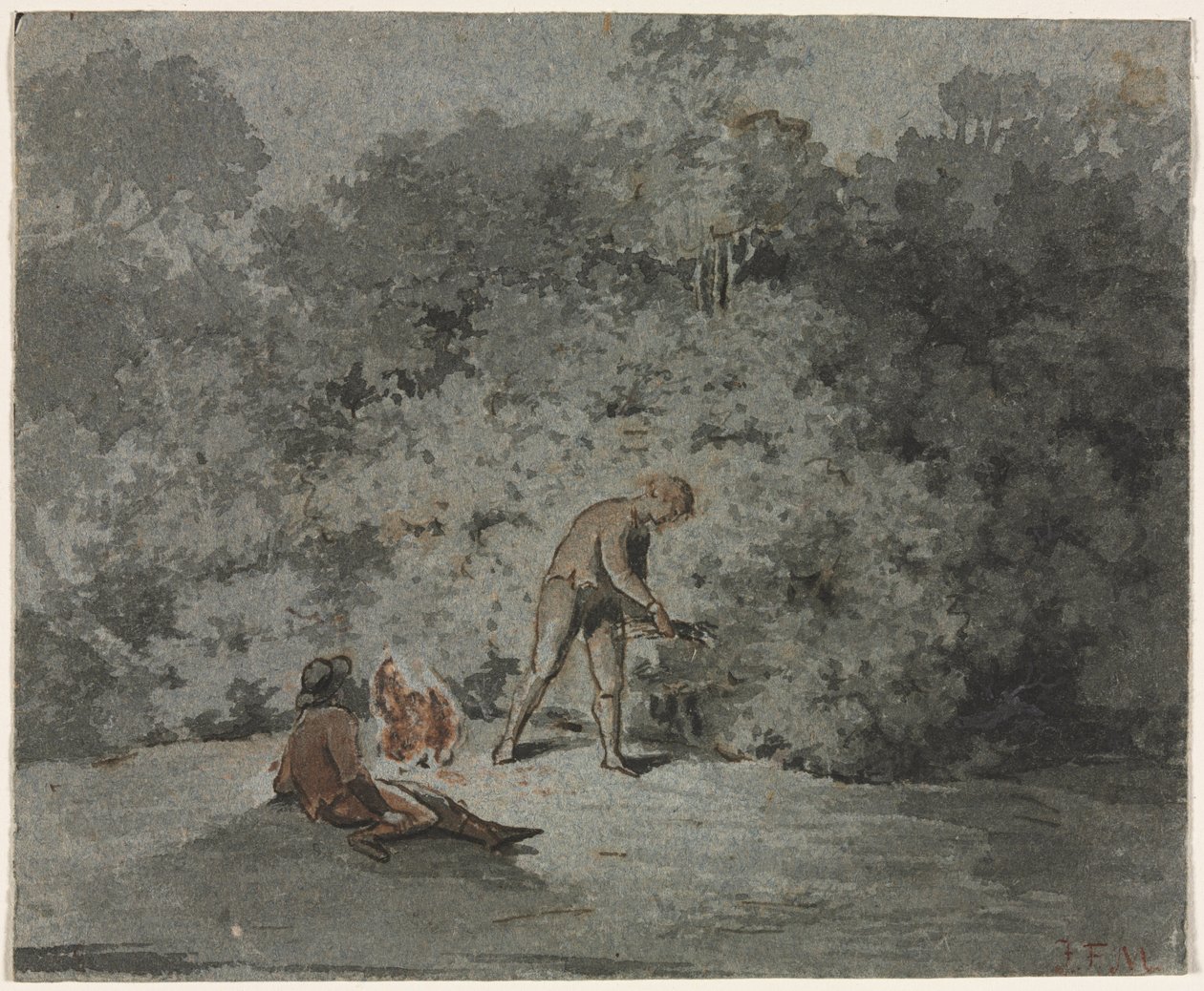 Twig Gatherer (recto) tekijältä attributed to Francisque Millet