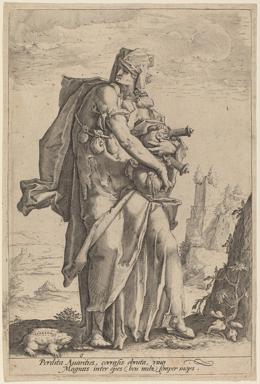 Ahneus tekijältä attributed to Jacob Matham, after Hendrik Goltzius