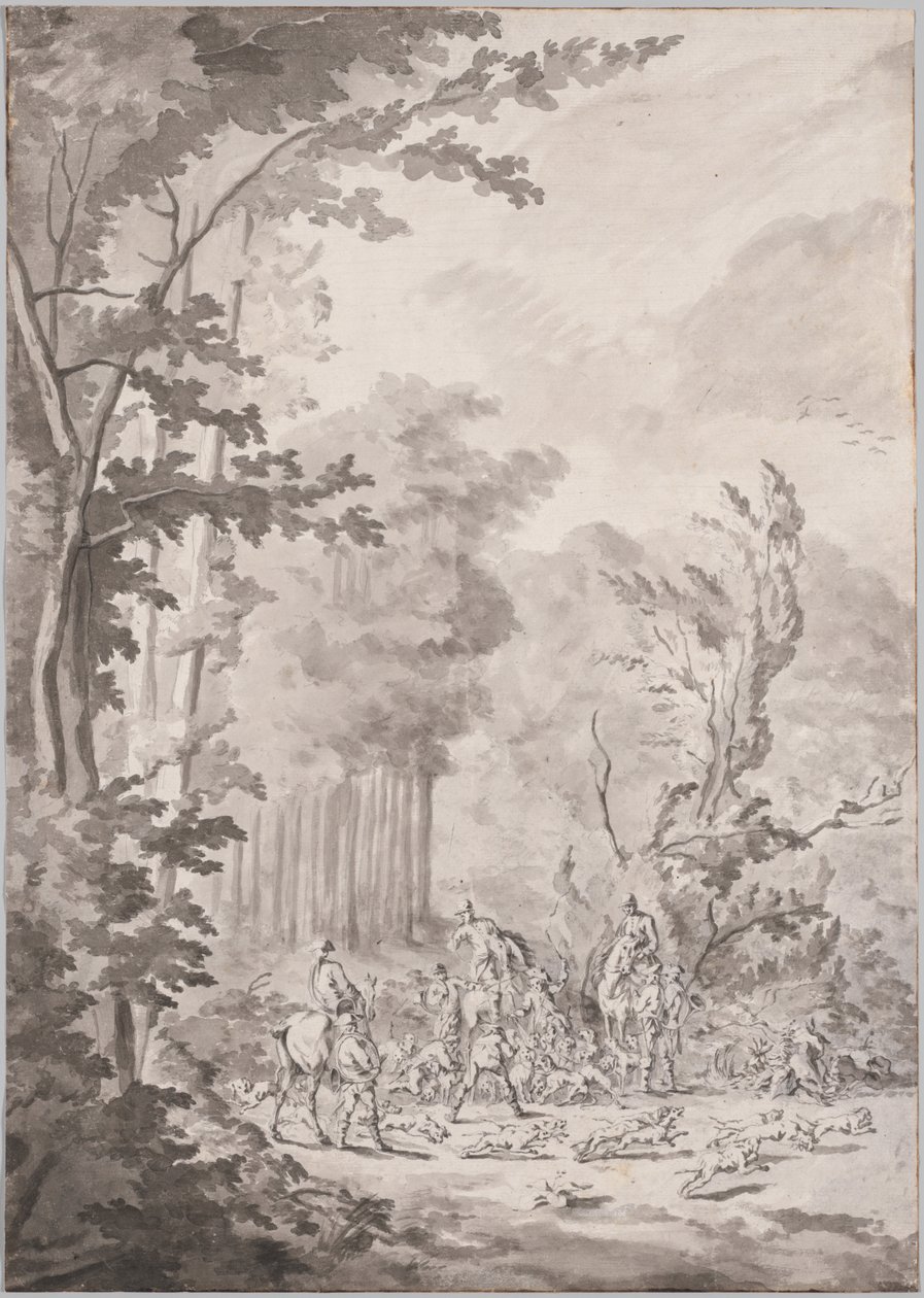 Metsästysjuhlat Marlyssa tekijältä attributed to Jean Baptiste Martin, Le Vieux