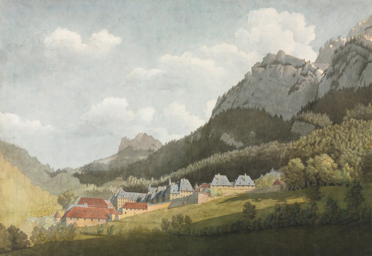 Grande Chartreusen maisema tekijältä attributed to Jean Lubin Vauzelle