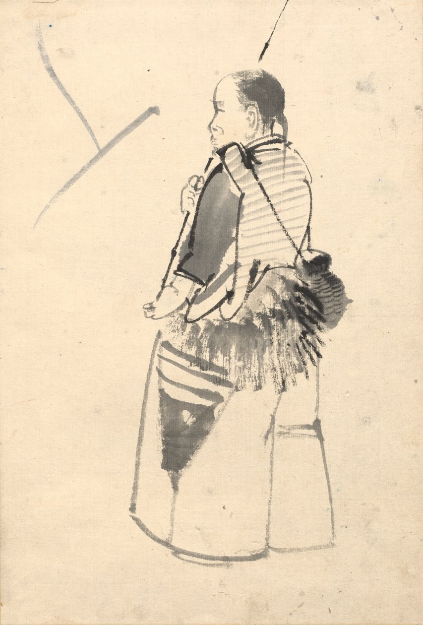 Tanssija kalastajan puvussa tekijältä attributed to Kono Bairei