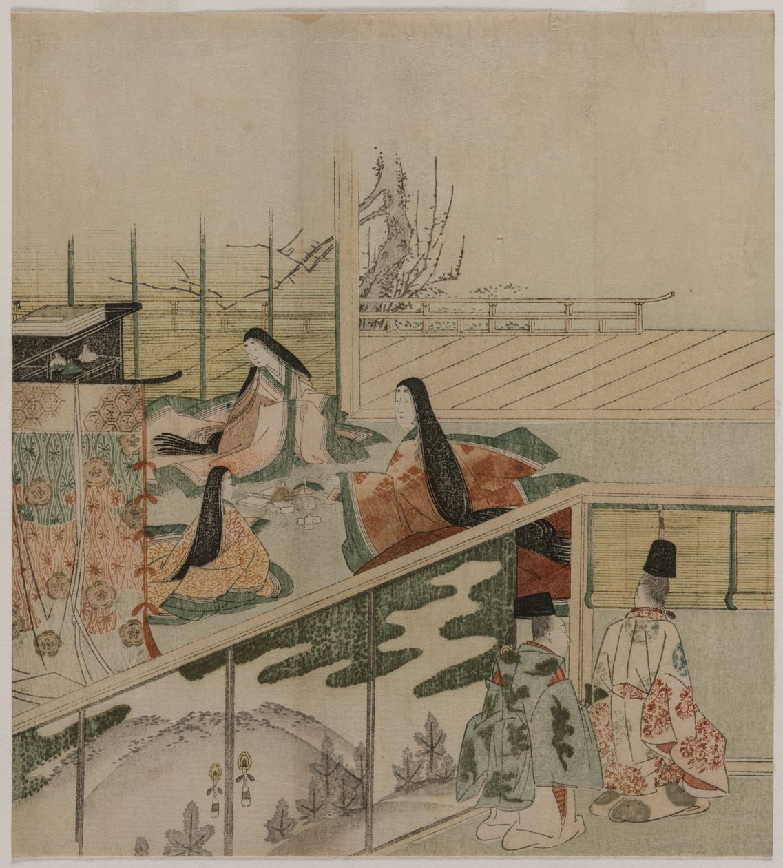 Hovinaiset tekevät nukkeja tekijältä attributed to Kubo Shunman
