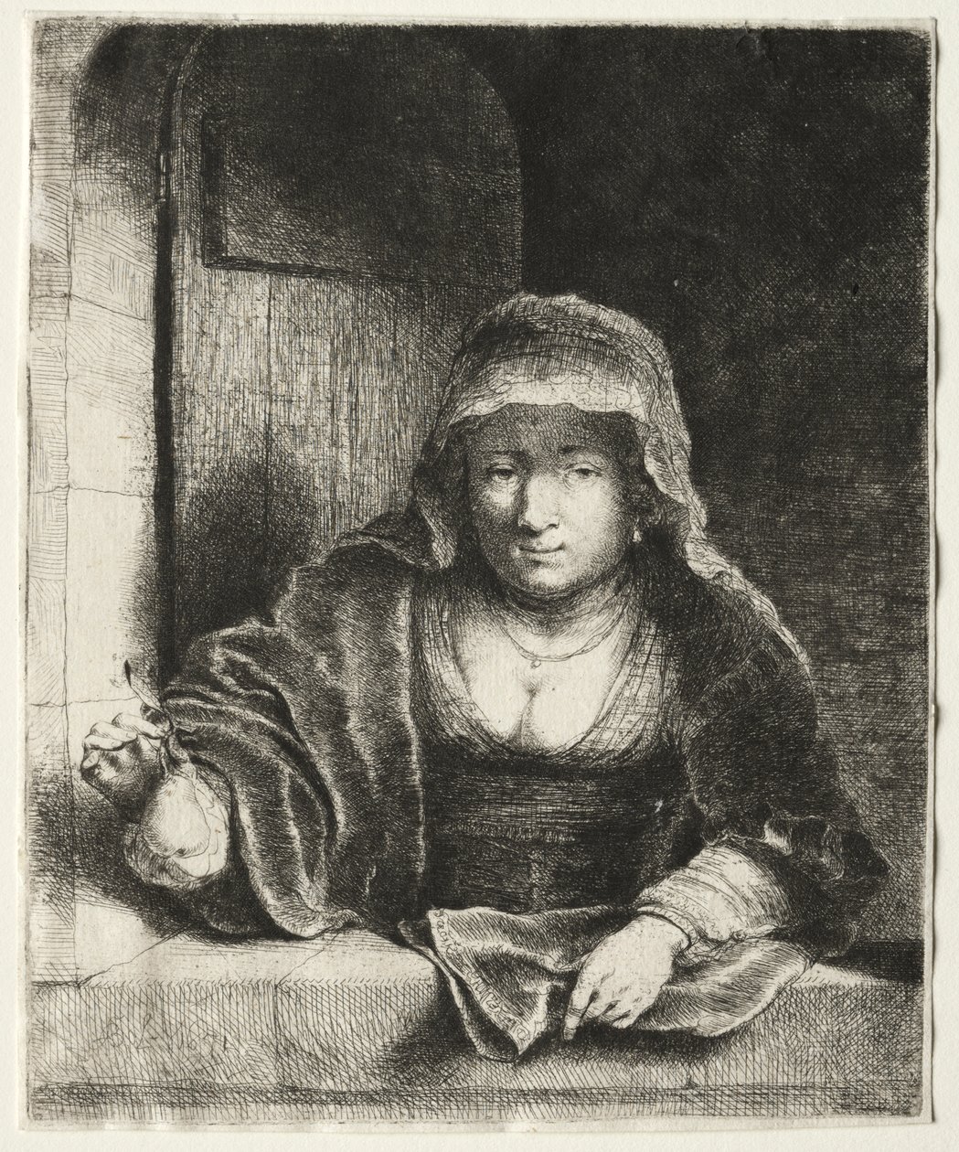 Nainen päärynän kanssa tekijältä attributed to Painter of the Royal Procession