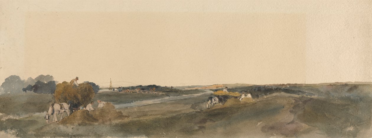 Ceifagem nas margens de um Lincolnshire Riverfinnish tekijältä attributed to Peter DeWint