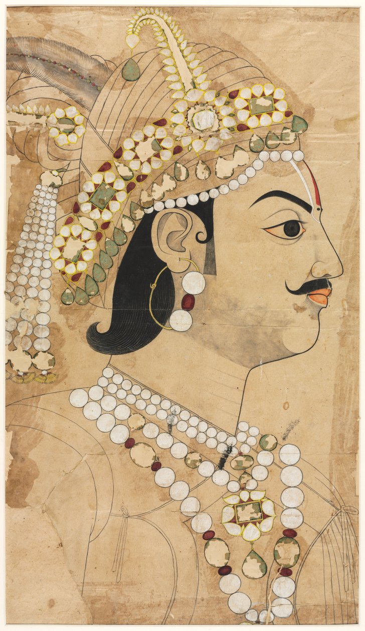 Maharaja Pratap Singhin (1764–1803) muotokuva tekijältä attributed to Sahib Ram