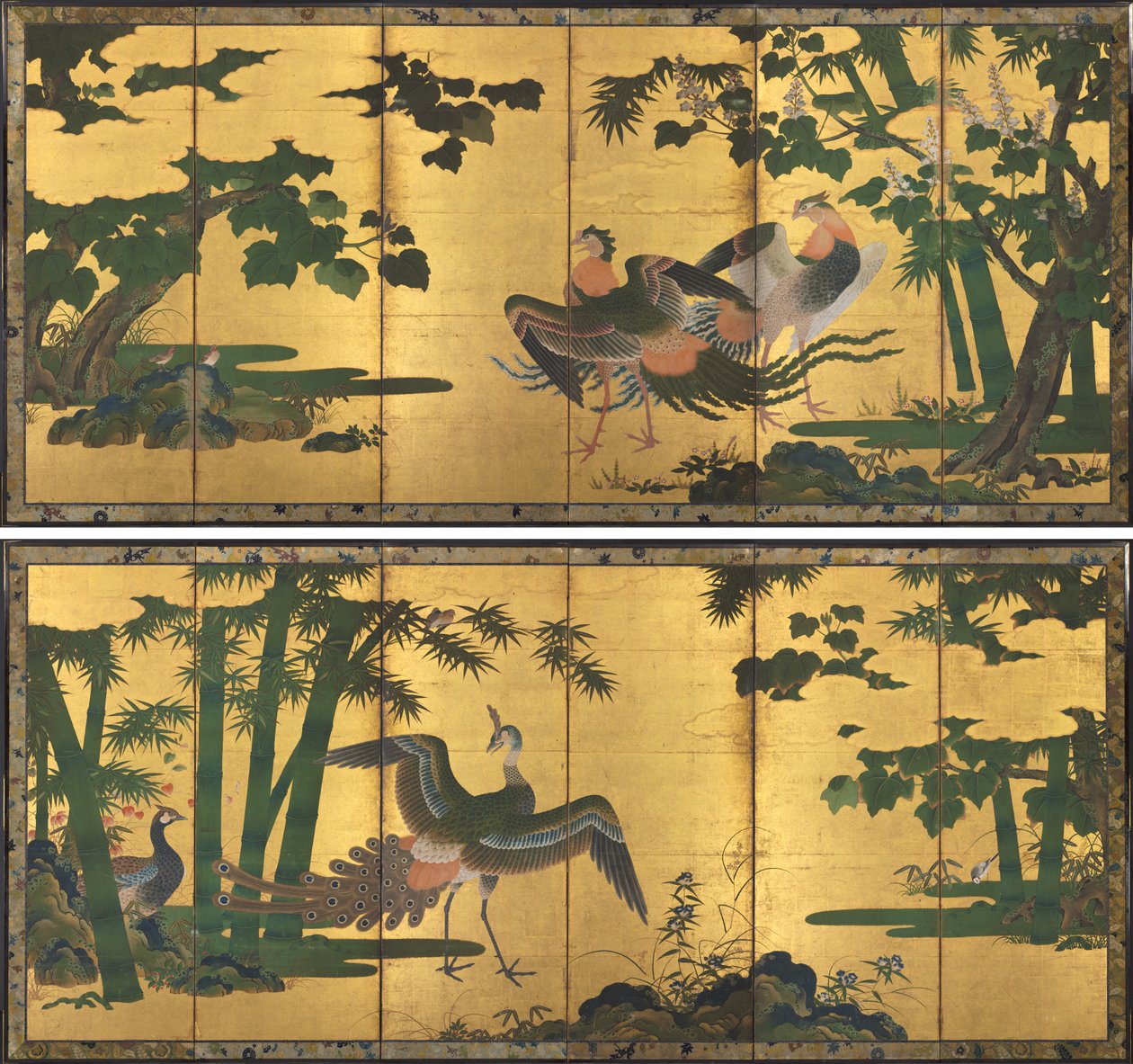 Pealinnut ja Feeniksit tekijältä attributed to Tosa Mitsuyoshi