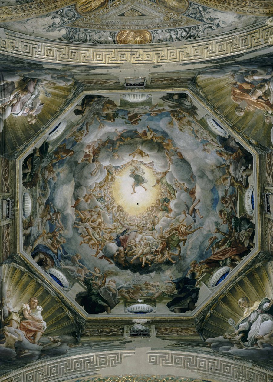 Neitsyt taivaaseenastuminen, kupolin katosta, 1526-30 tekijältä Antonio da Correggio