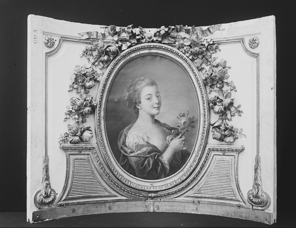 Nainen ruusun kanssa, 1770-90. tekijältä ca. 1775 . French Painter