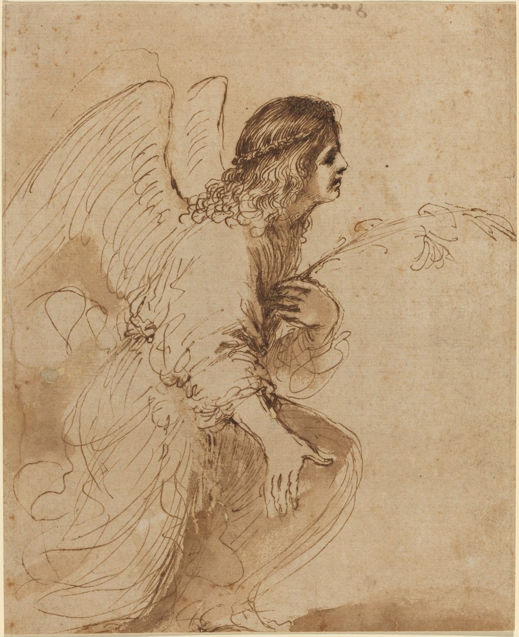 Ilmoituksen enkeli tekijältä called Guercino Giovanni Francesco Barbieri